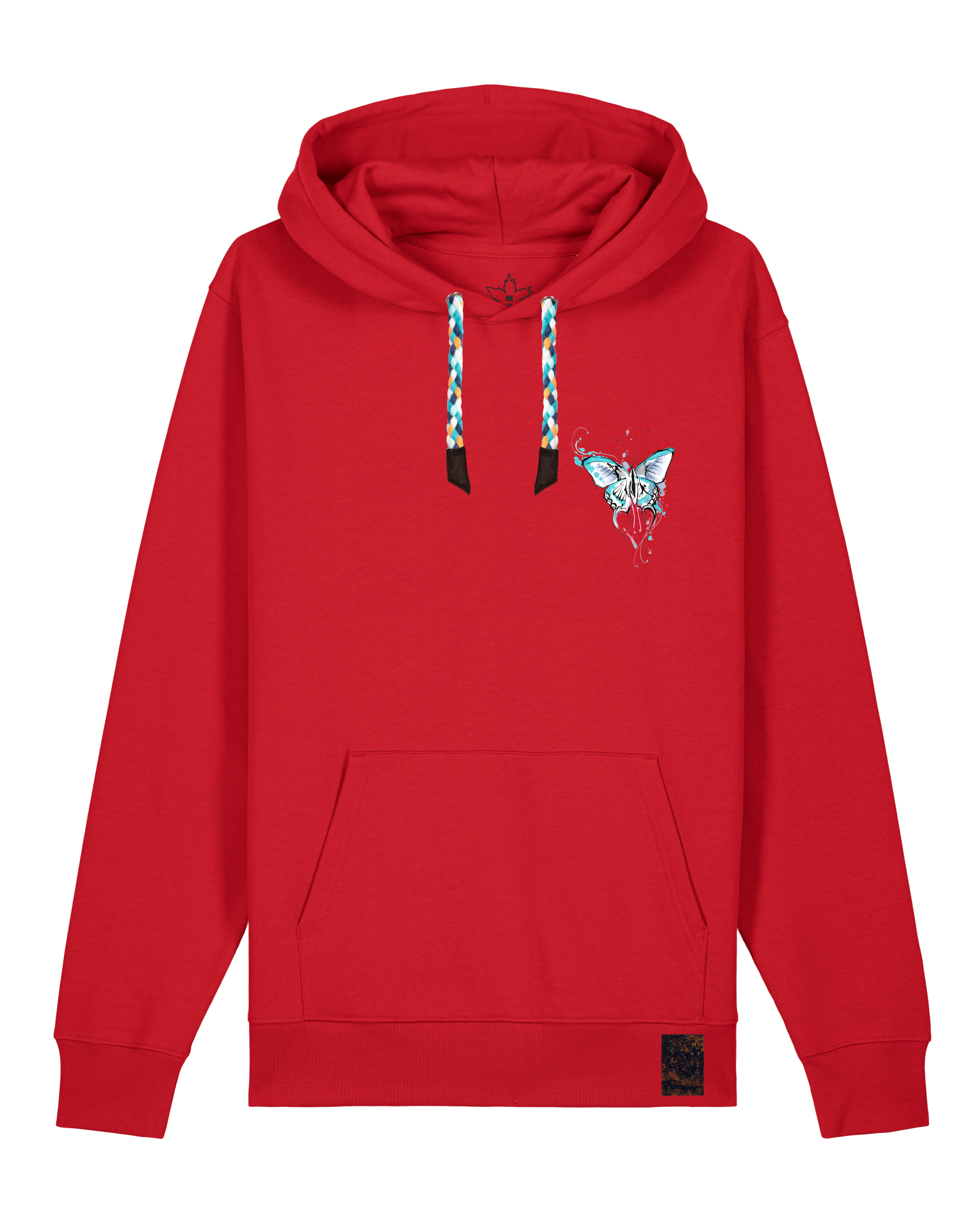 bio-unisex-medium fit-hoodie-witchout words (backprint)-stsu177-erdbeere-blaue kordel-front