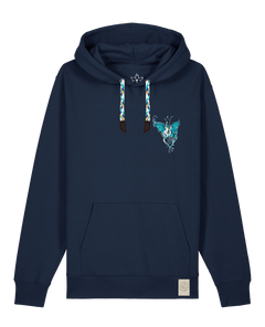 bio-unisex-medium fit-hoodie-witchout words (backprint)-stsu177-marine-blaue kordel-front