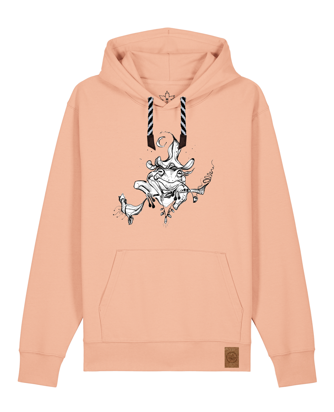 bio-unisex-medium fit-hoodie-zauberfrosch-stsu177-agyptische keramik-sw kordel-front