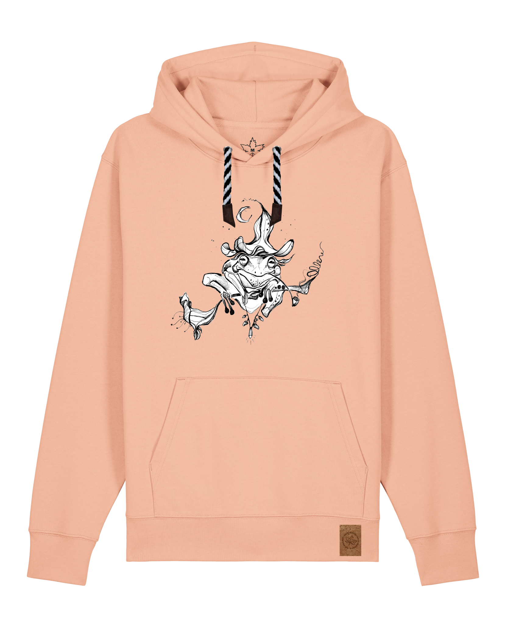 bio-unisex-medium fit-hoodie-zauberfrosch-stsu177-agyptische keramik-sw kordel-front