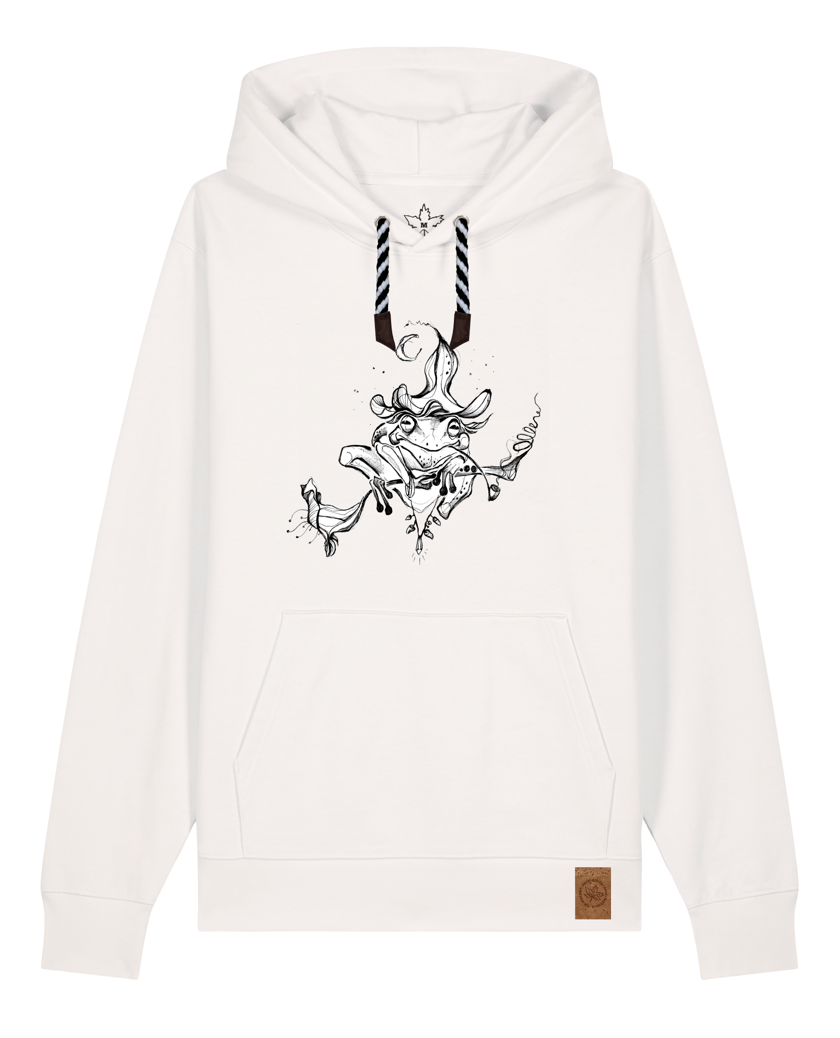 bio-unisex-medium fit-hoodie-zauberfrosch-stsu177-bio ei-sw kordel-front