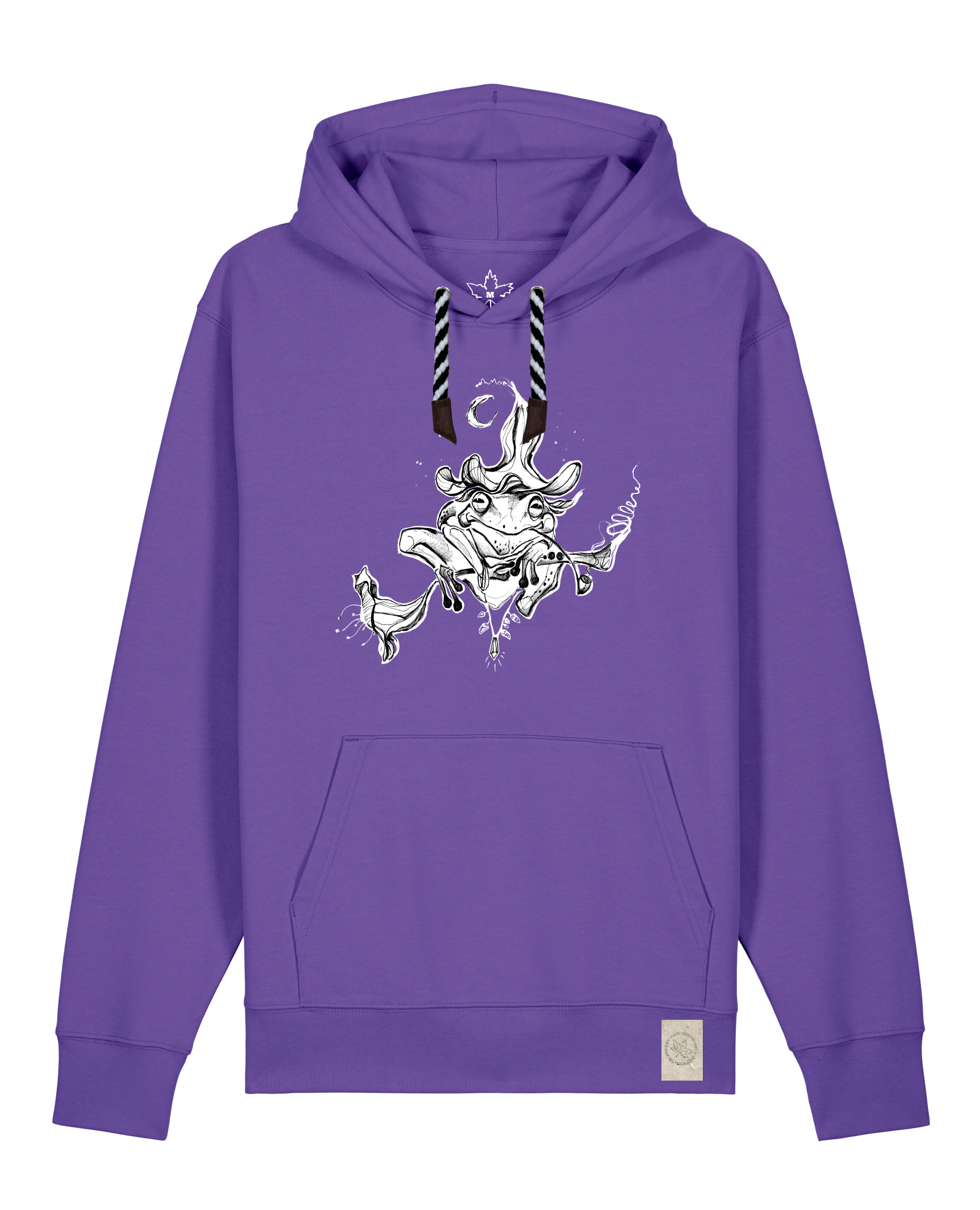 bio-unisex-medium fit-hoodie-zauberfrosch-stsu177-blaukraut-sw kordel-front