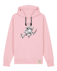 bio-unisex-medium fit-hoodie-zauberfrosch-stsu177-flamingo-sw kordel-front