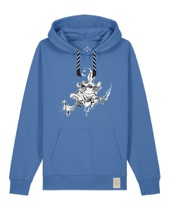 bio-unisex-medium fit-hoodie-zauberfrosch-stsu177-hortensie-sw kordel-front