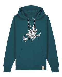 bio-unisex-medium fit-hoodie-zauberfrosch-stsu177-nordmanntanne-sw kordel-front