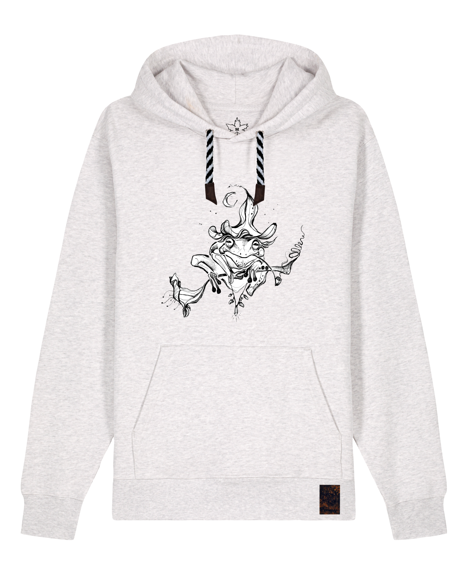 bio-unisex-medium fit-hoodie-zauberfrosch-stsu177-rennmaus-sw kordel-front