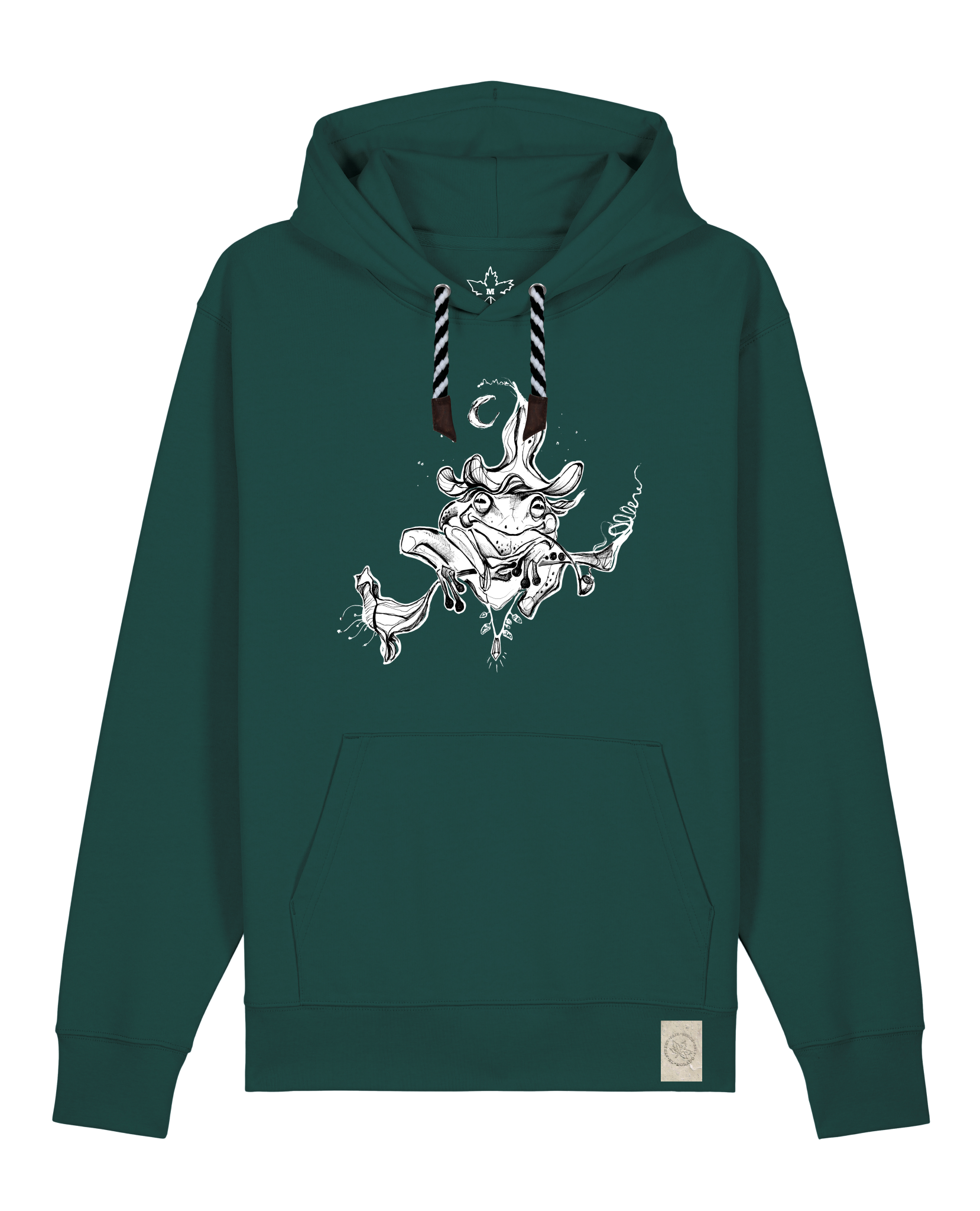 bio-unisex-medium fit-hoodie-zauberfrosch-stsu177-spirulina-sw kordel-front