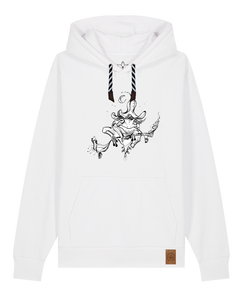 bio-unisex-medium fit-hoodie-zauberfrosch-stsu177-weiß-sw kordel-front