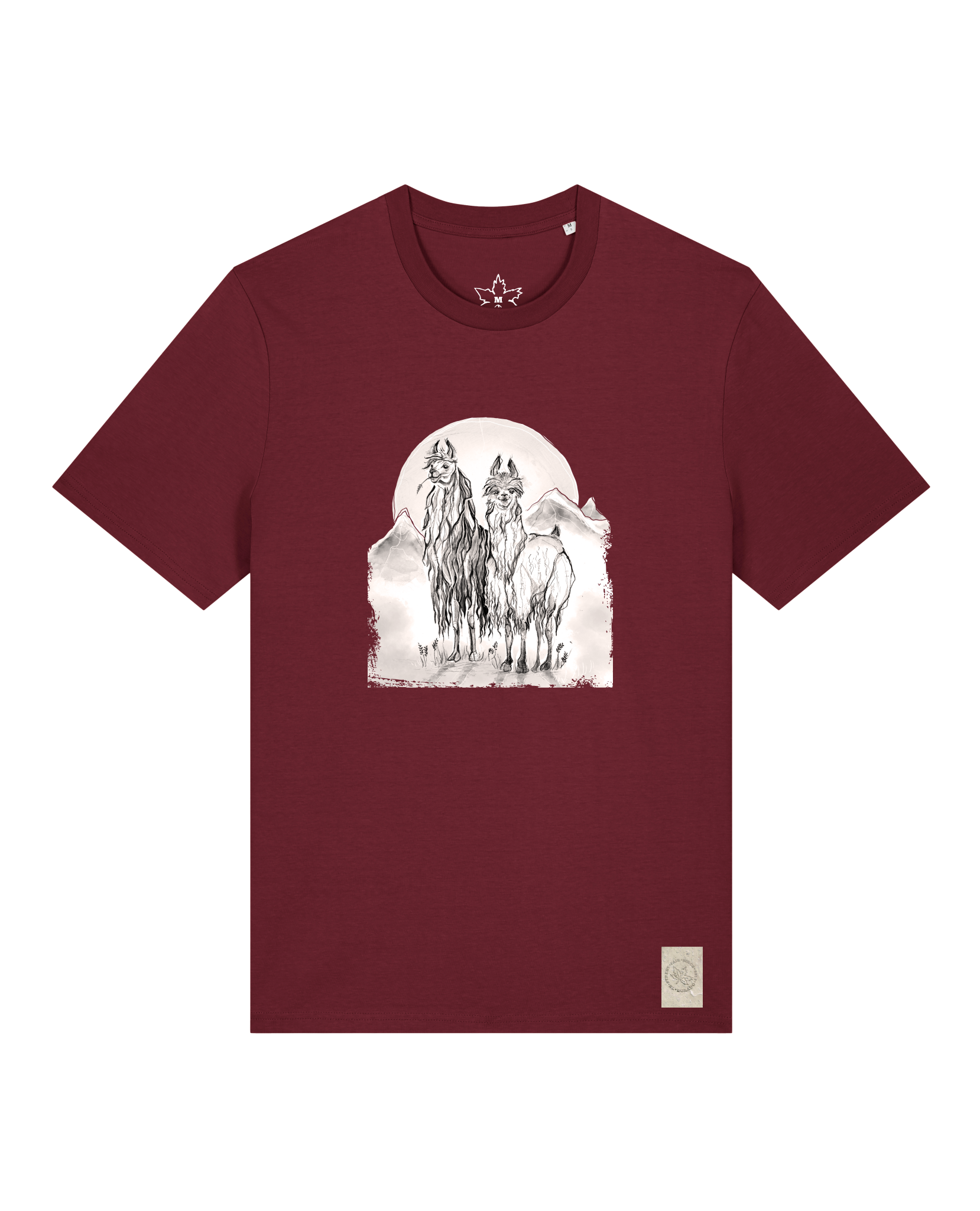 bio-unisex-medium fit-tshirt-alpaka-sttu169-burgunder rot-front