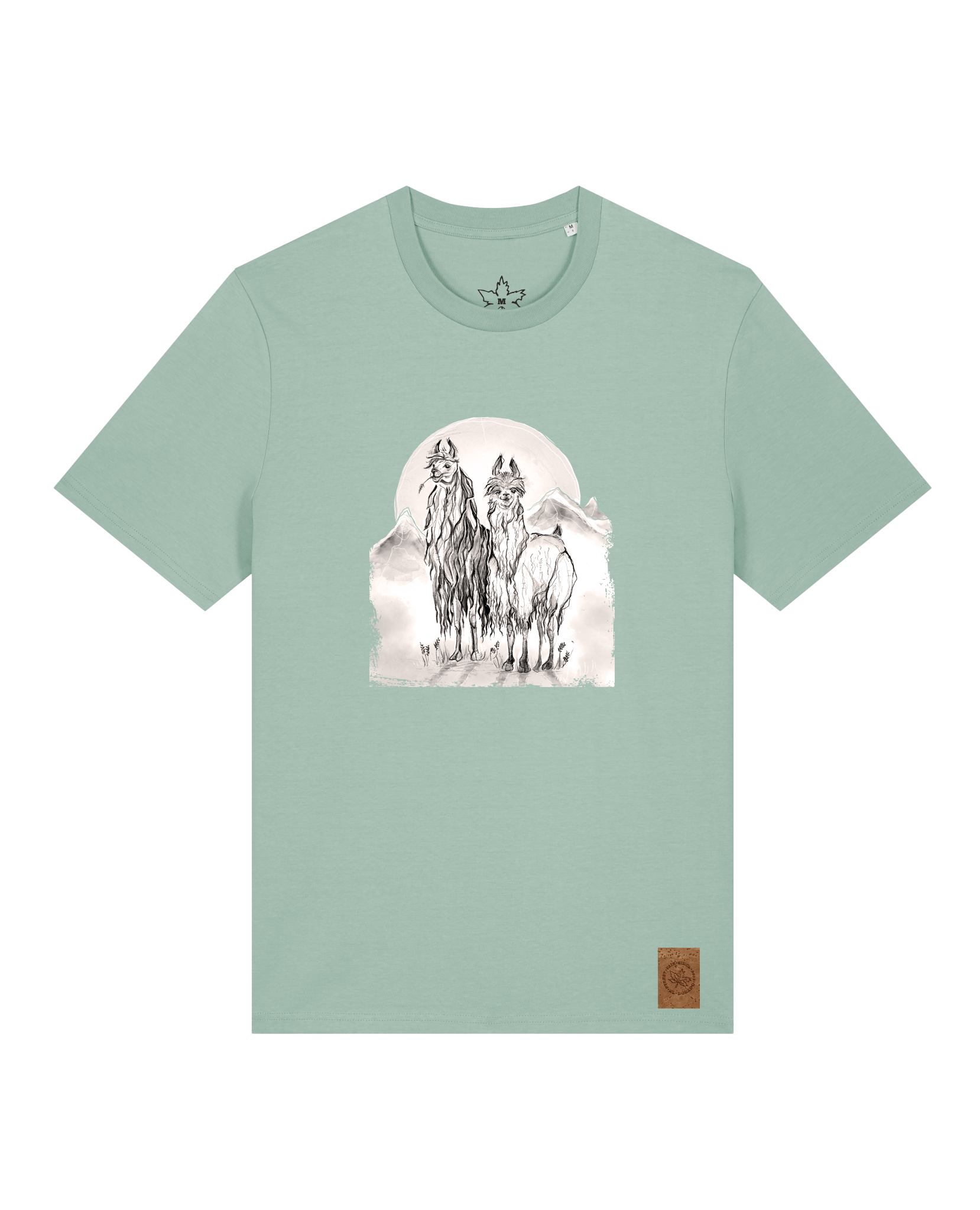 bio-unisex-medium fit-tshirt-alpaka-sttu169-eukalyptus-front