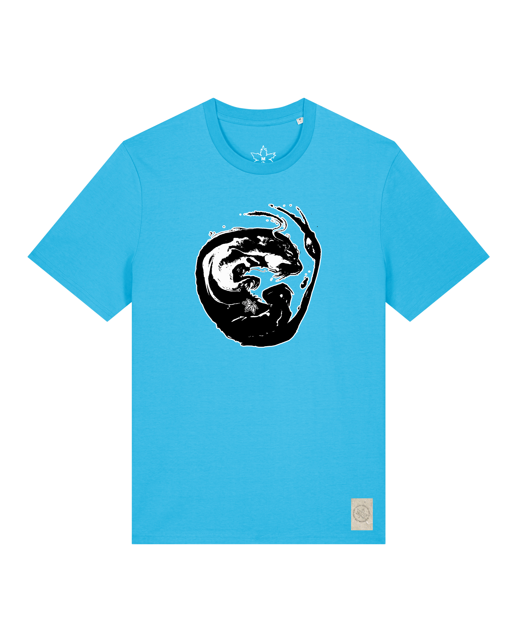 bio-unisex-medium fit-tshirt-alpha otter-sttu169-wasserblau-front