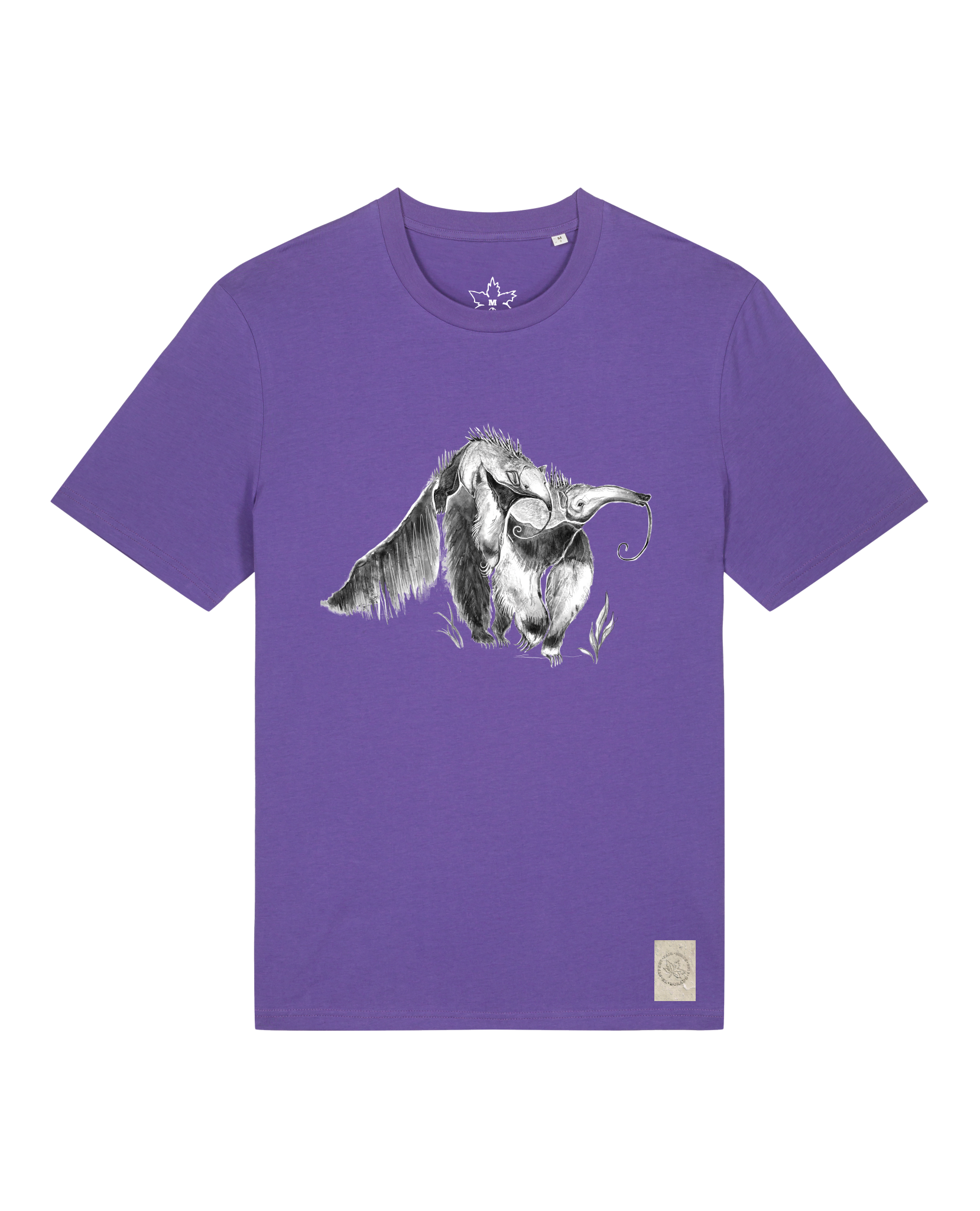 bio-unisex-medium fit-tshirt-ameisenbär-sttu169-blaukraut-front