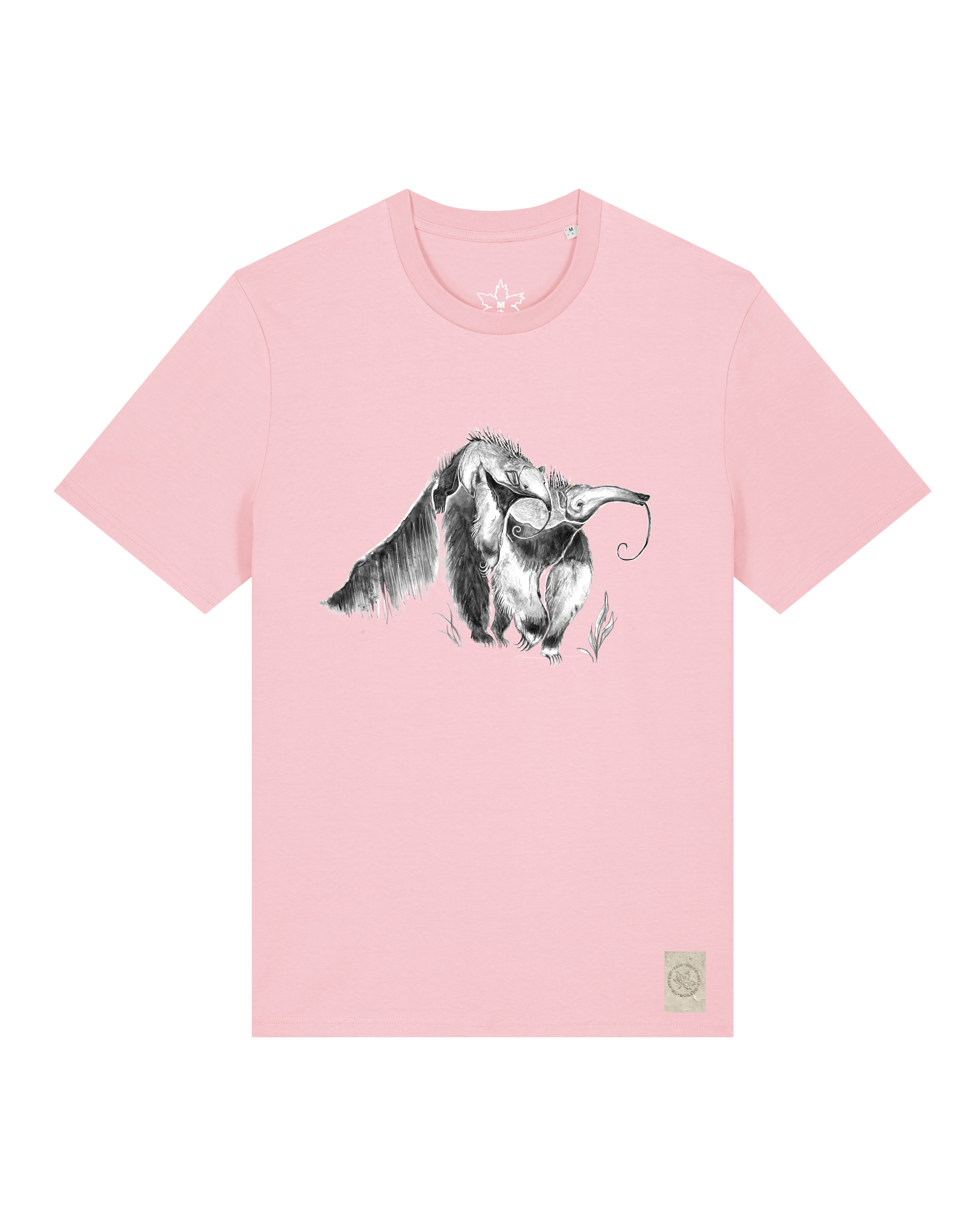 bio-unisex-medium fit-tshirt-ameisenbär-sttu169-flamingo-front