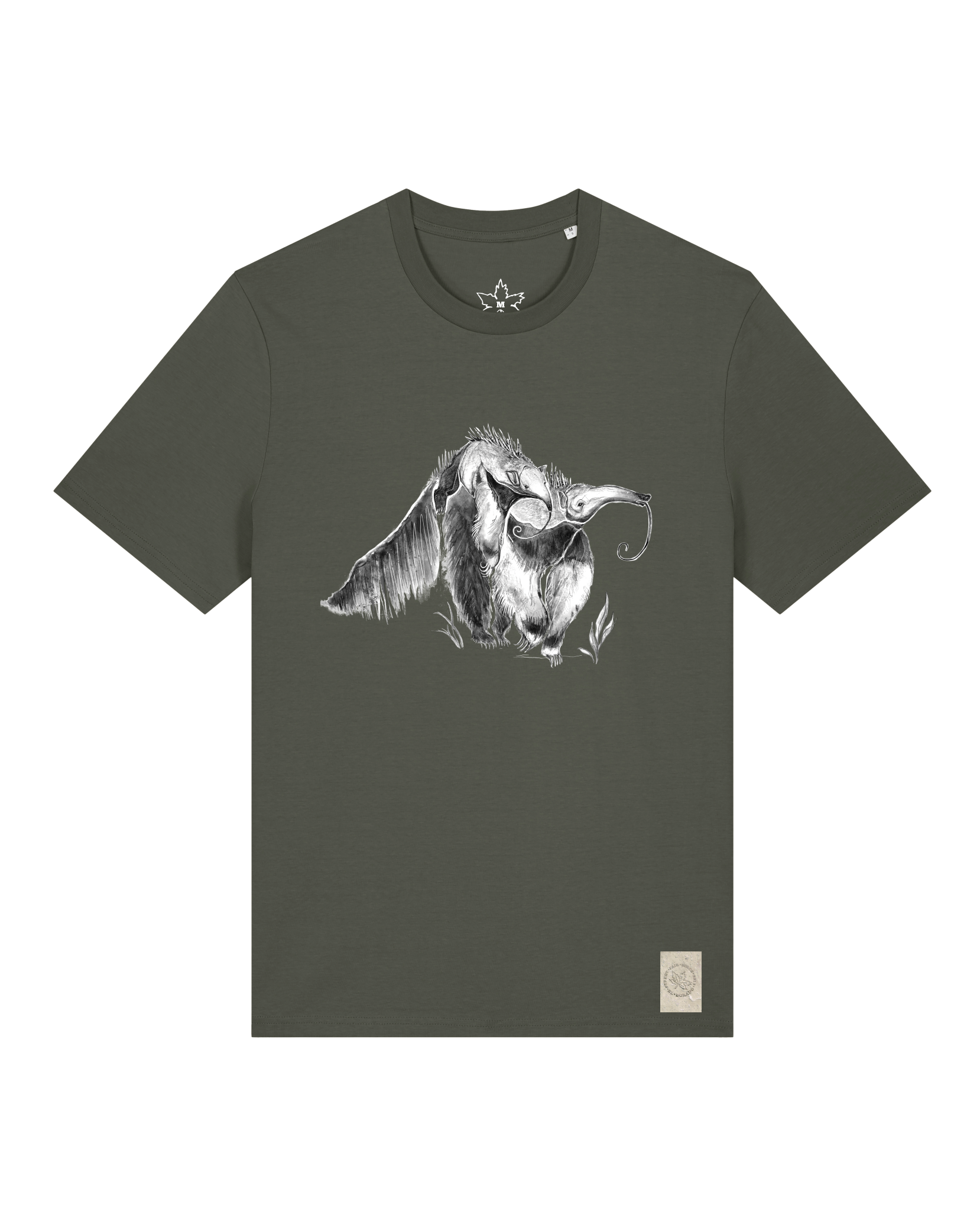 bio-unisex-medium fit-tshirt-ameisenbär-sttu169-grunkohl-front