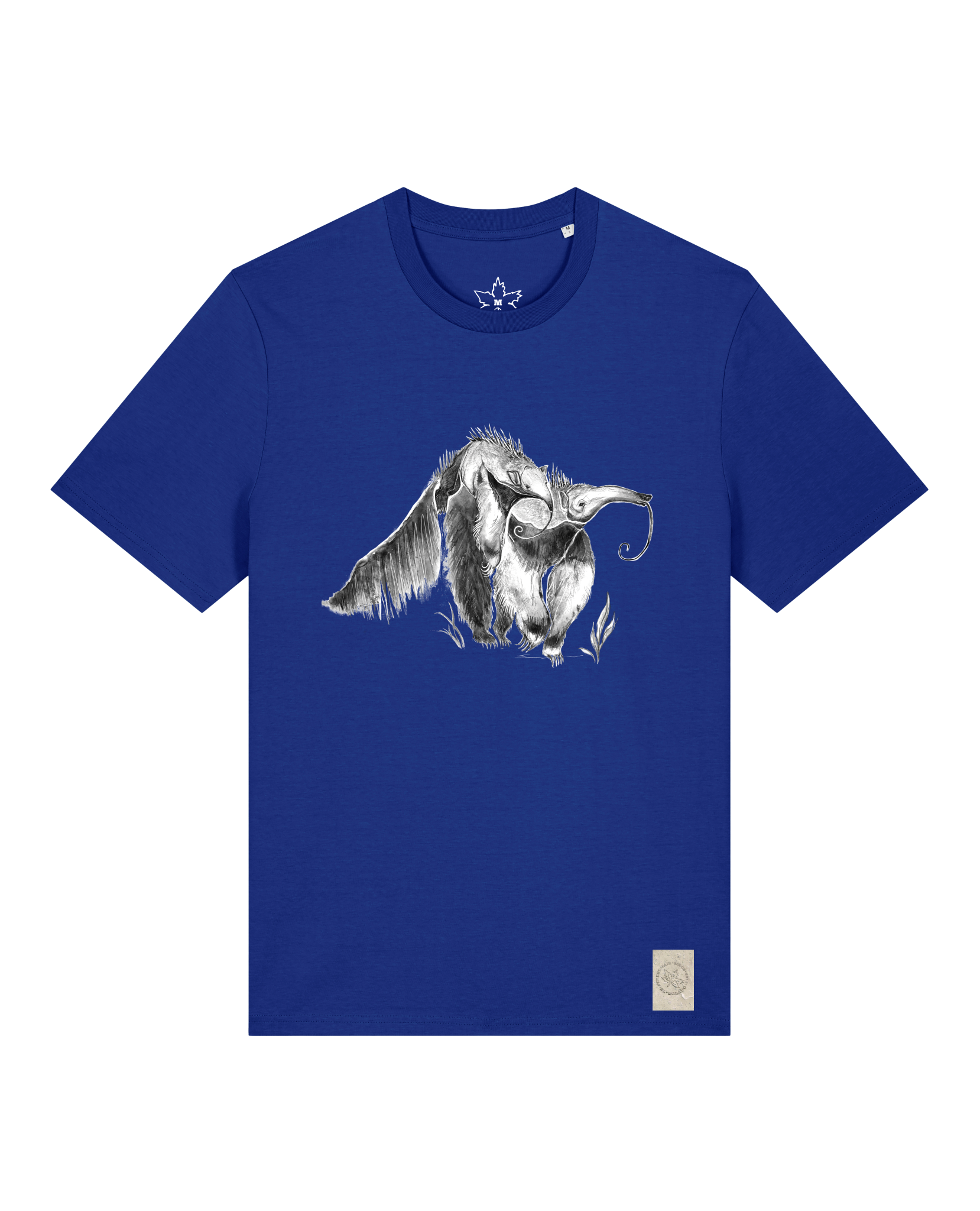 bio-unisex-medium fit-tshirt-ameisenbär-sttu169-kornblume-front