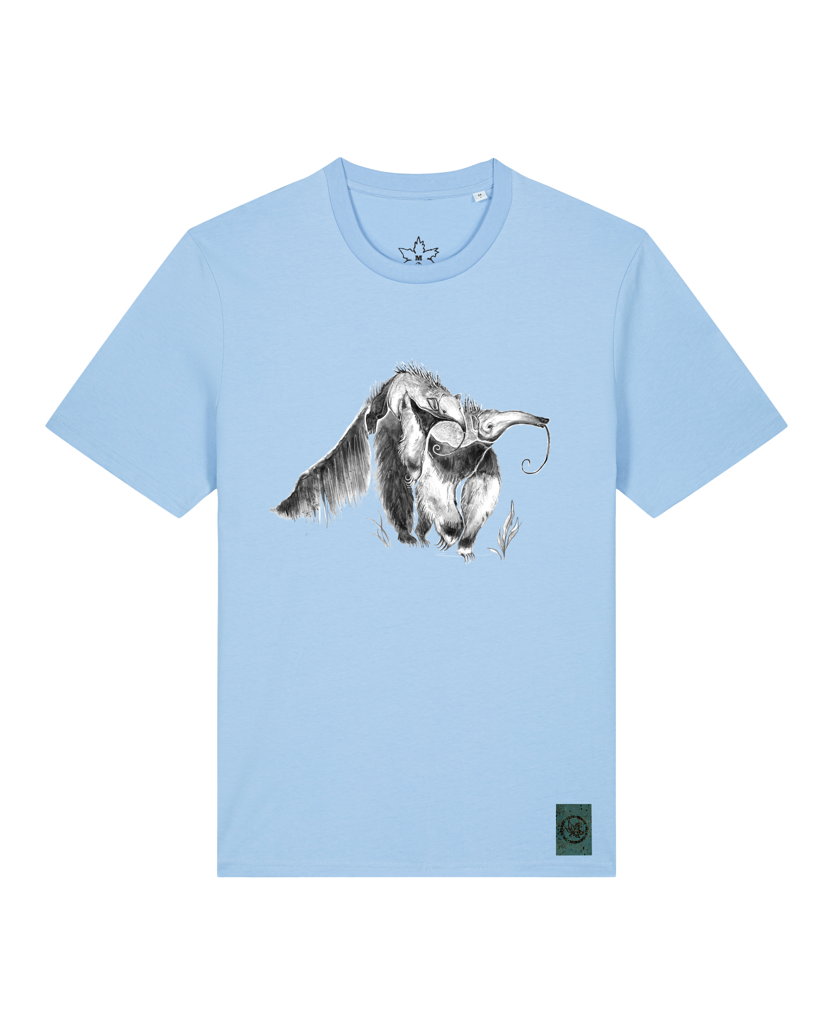 bio-unisex-medium fit-tshirt-ameisenbär-sttu169-lagune-front