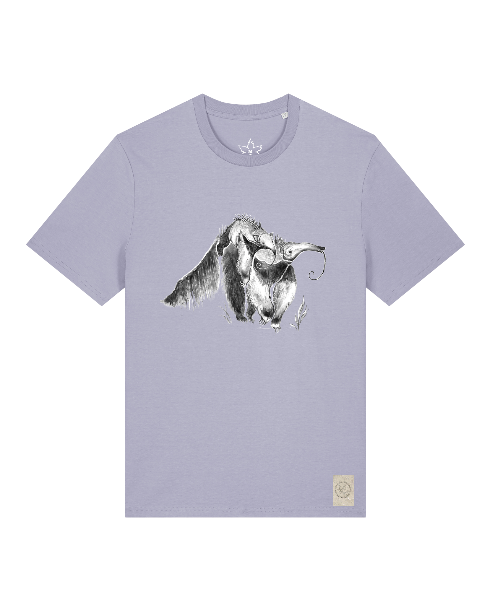 bio-unisex-medium fit-tshirt-ameisenbär-sttu169-lavender-front