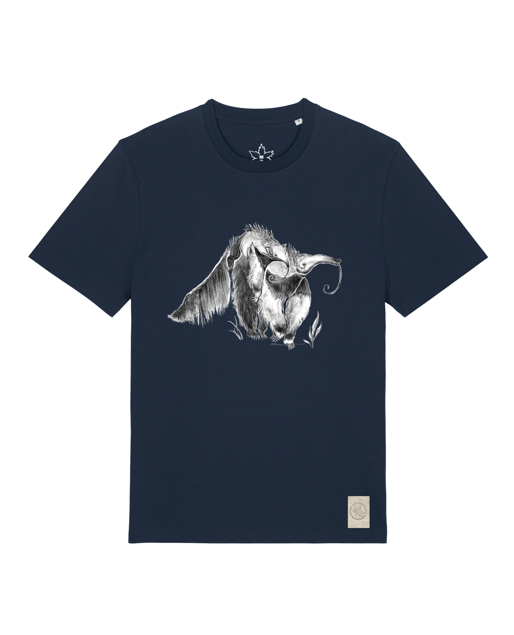 bio-unisex-medium fit-tshirt-ameisenbär-sttu169-marine-front