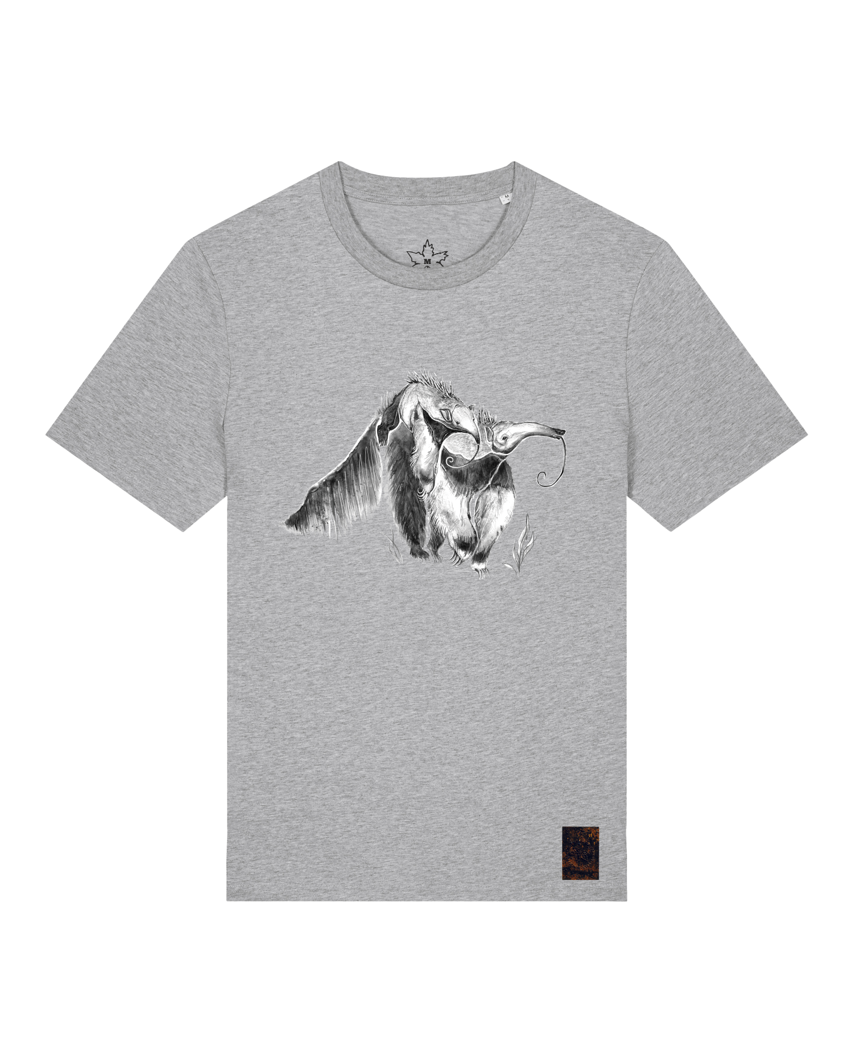 bio-unisex-medium fit-tshirt-ameisenbär-sttu169-mausgrau-front
