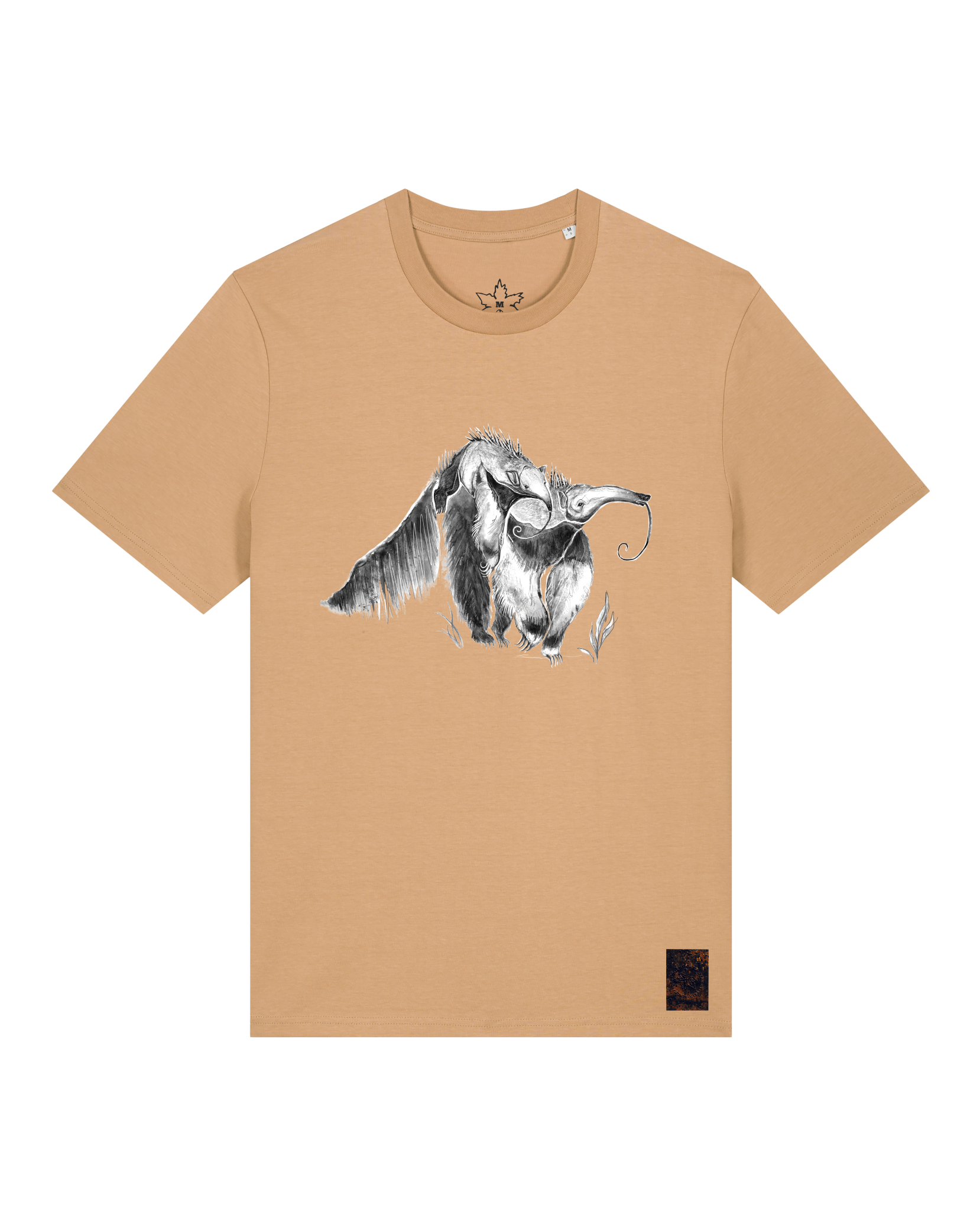 bio-unisex-medium fit-tshirt-ameisenbär-sttu169-meersand-front