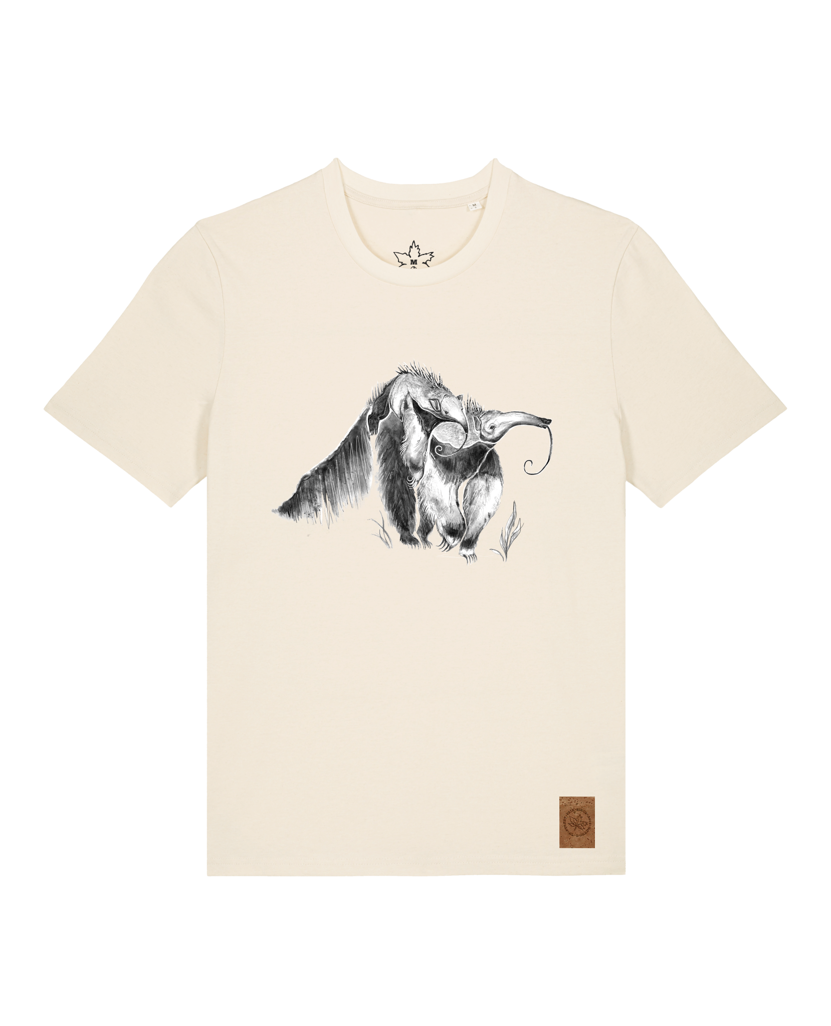 bio-unisex-medium fit-tshirt-ameisenbär-sttu169-natur-front