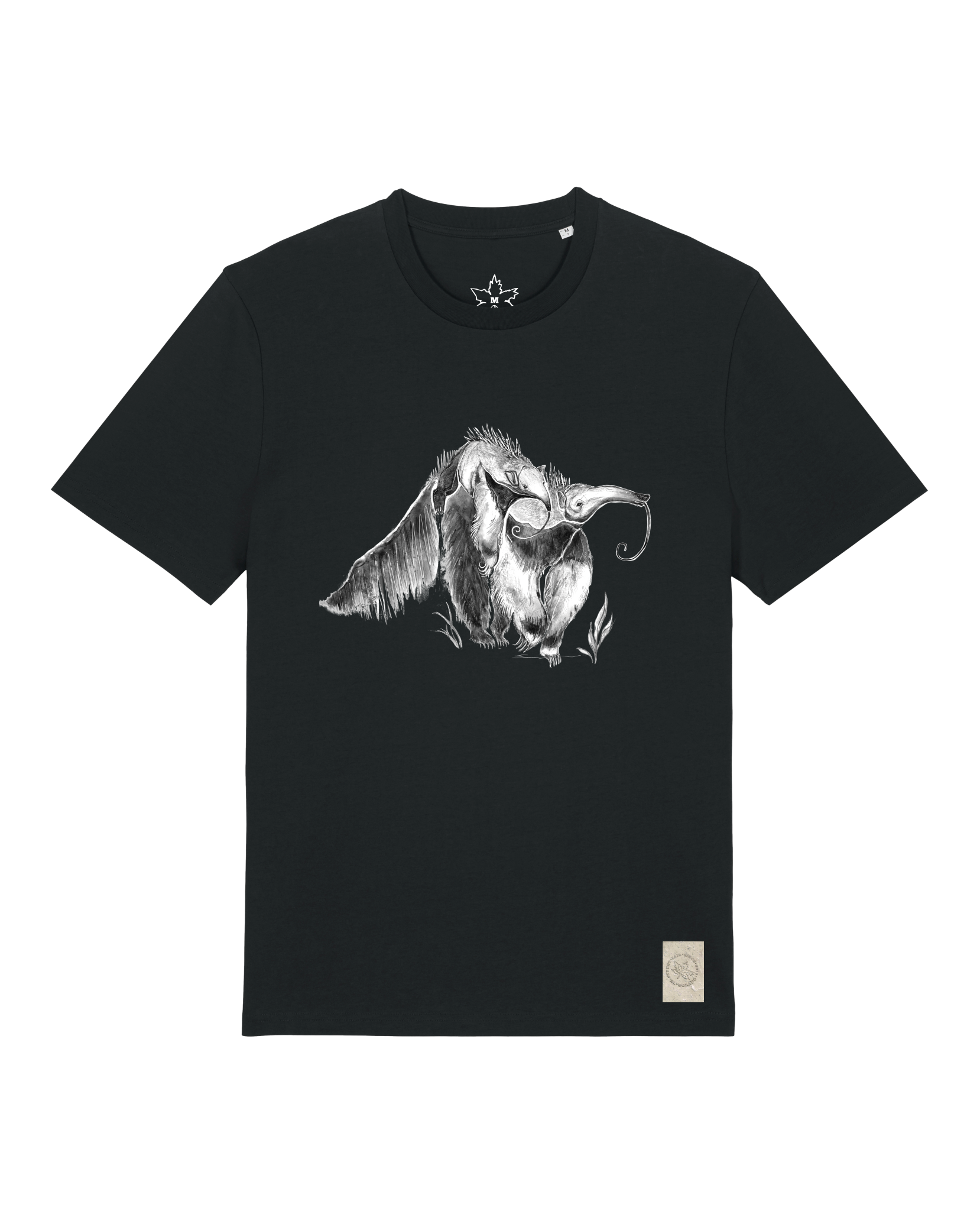 bio-unisex-medium fit-tshirt-ameisenbär-sttu169-schwarz-front