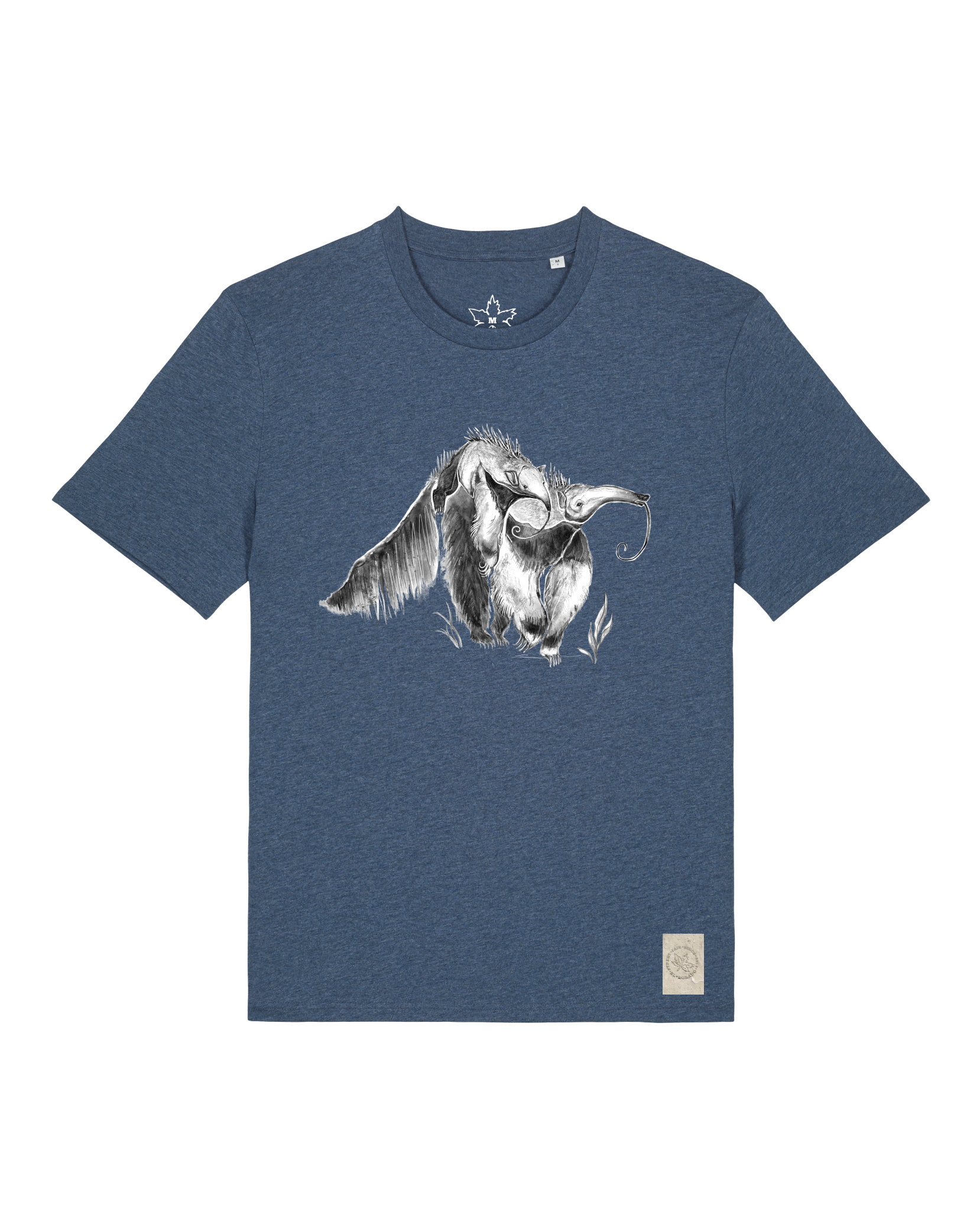 bio-unisex-medium fit-tshirt-ameisenbär-sttu169-walblau-front