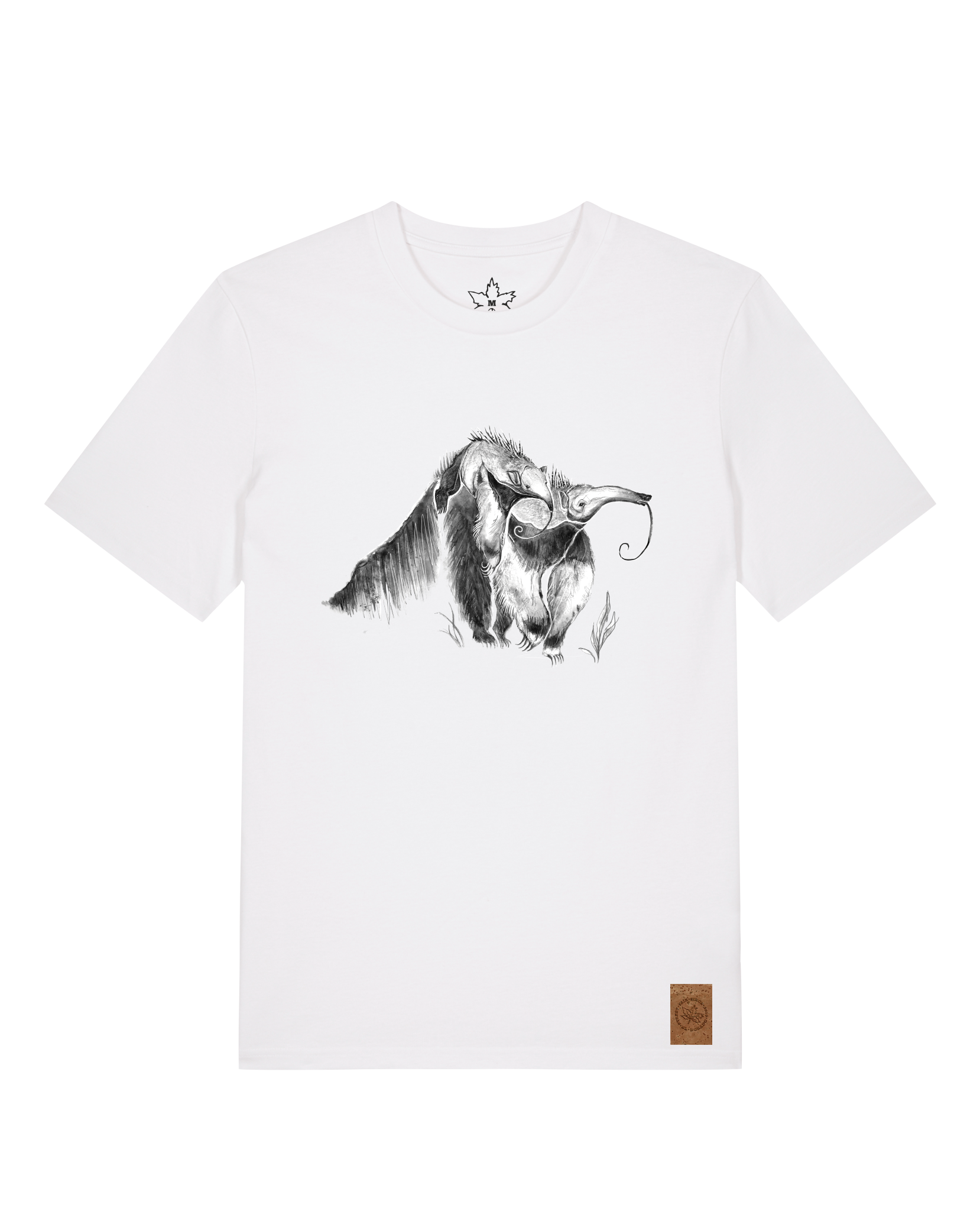 bio-unisex-medium fit-tshirt-ameisenbär-sttu169-weiß-front