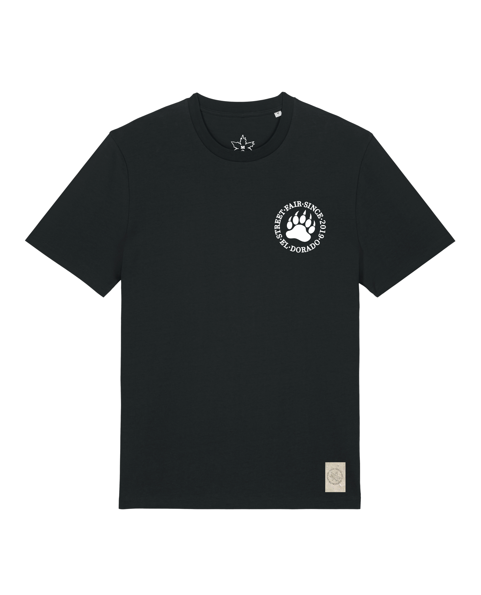 bio-unisex-medium fit-tshirt-arkadien's friend (backprint)-sttu169-schwarz-front