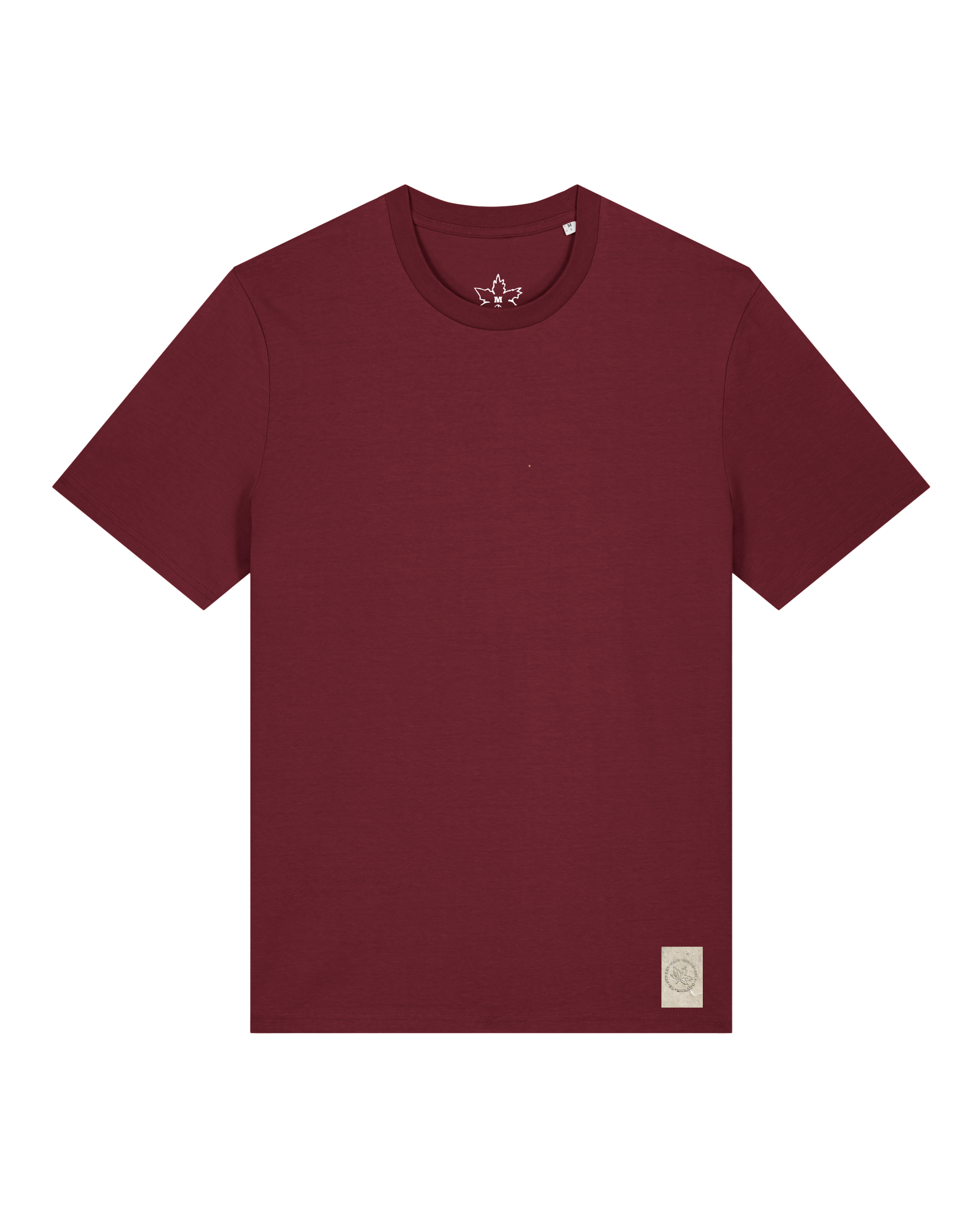 bio-unisex-medium fit-tshirt-basic-sttu169-burgunder rot-front