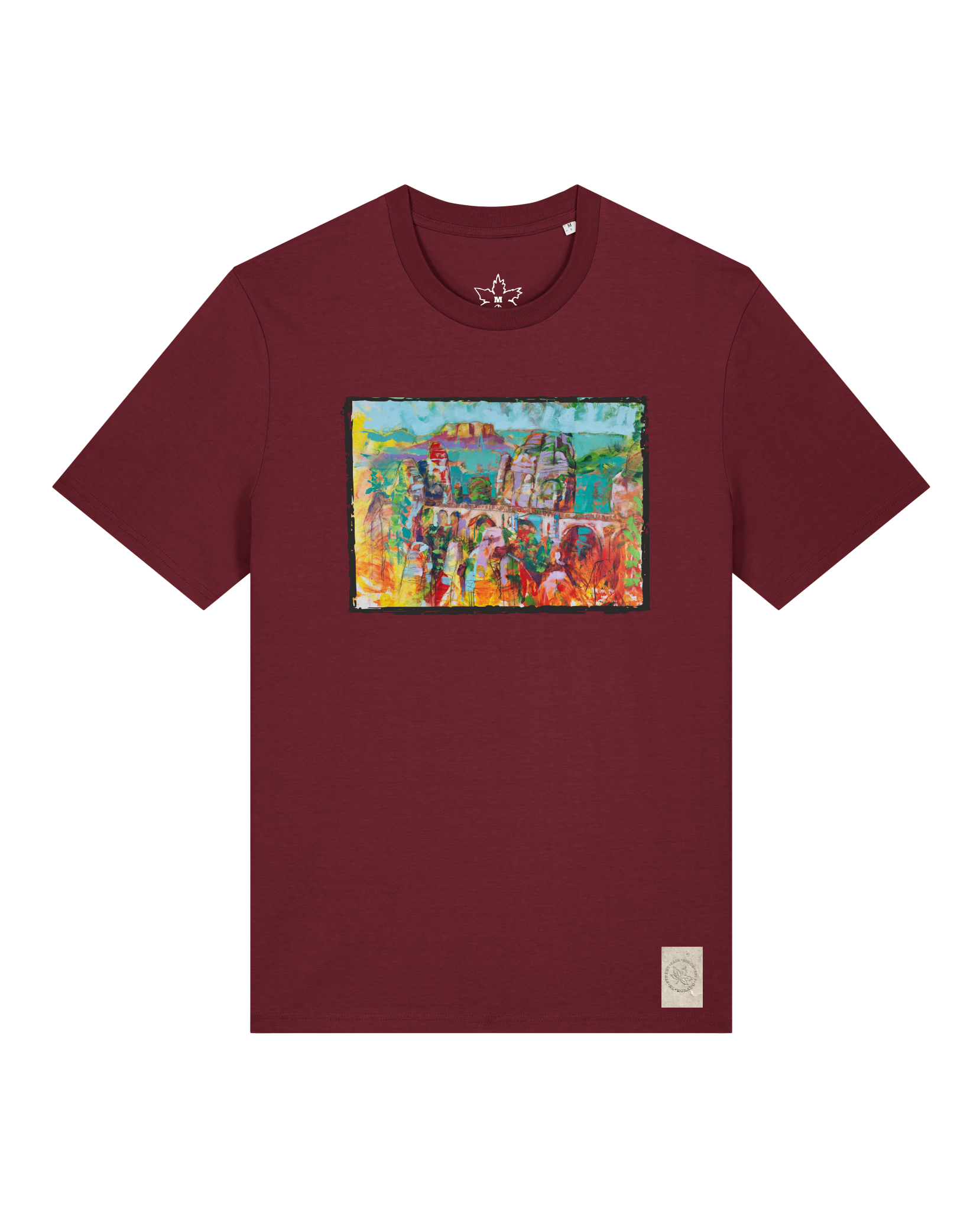 bio-unisex-medium fit-tshirt-bastei-sttu169-burgunder rot-front