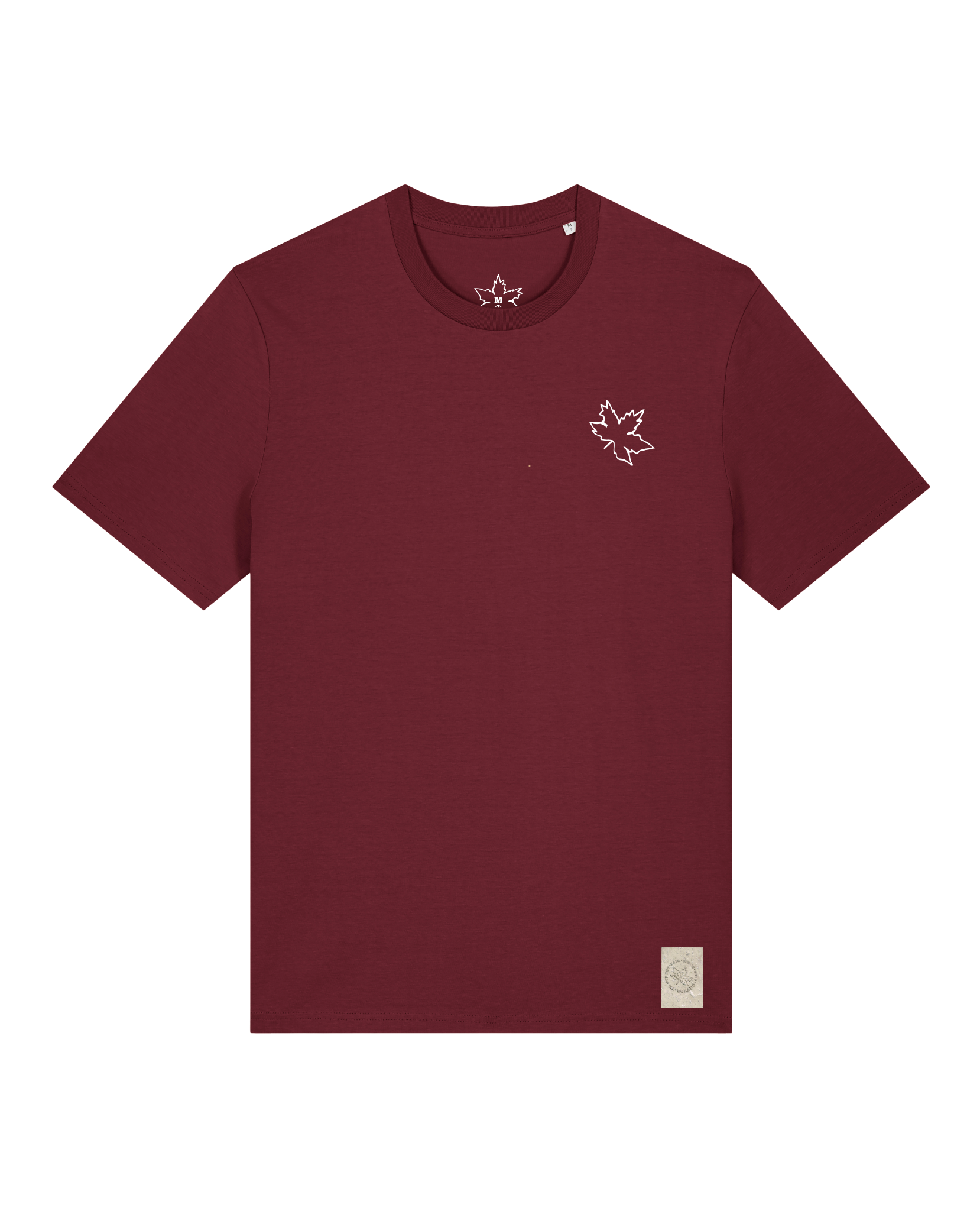 bio-unisex-medium fit-tshirt-be like flowers (backprint)-sttu169-burgunder rot-front