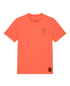 bio-unisex-medium fit-tshirt-be like flowers (backprint)-sttu169-mandarine-front