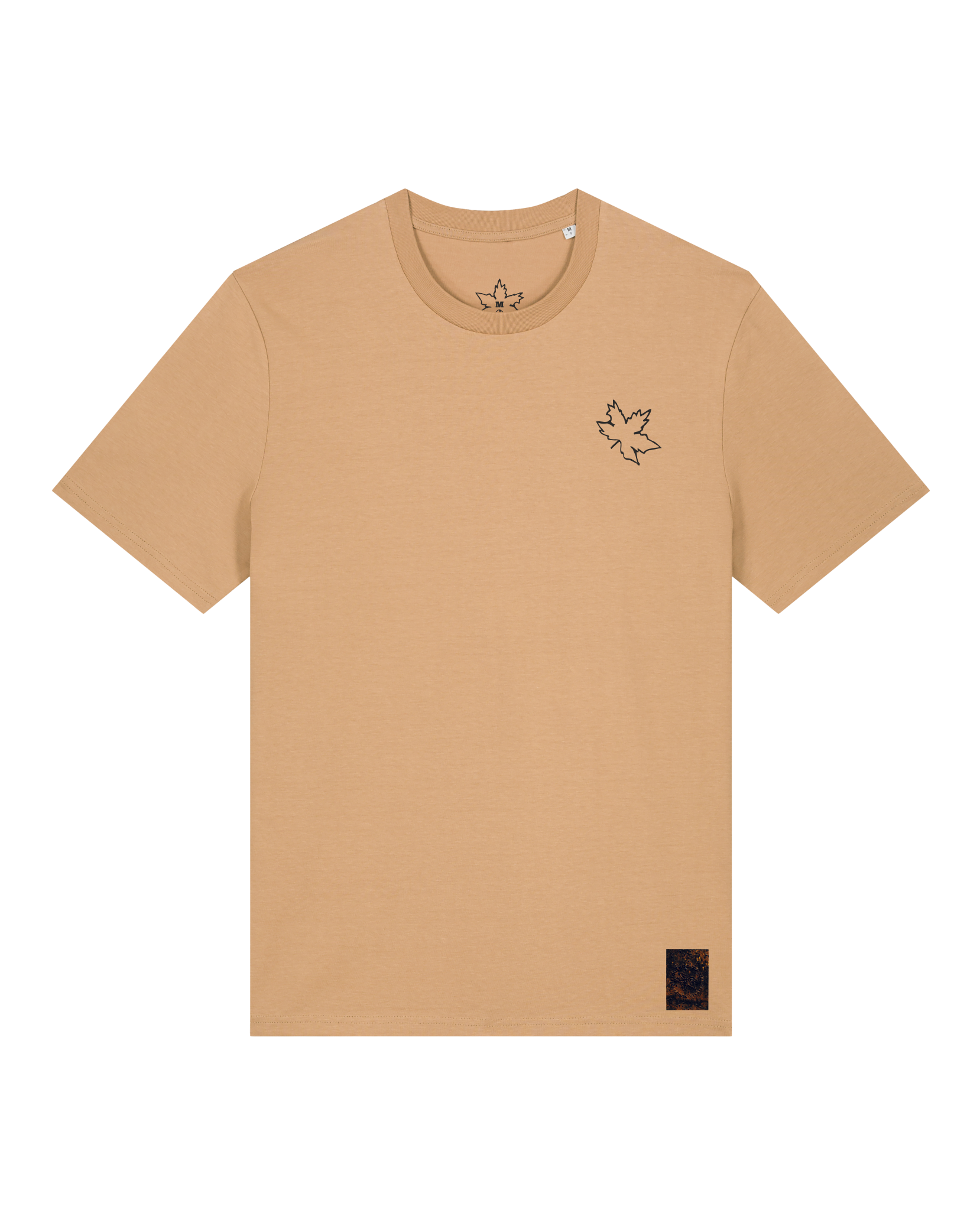 bio-unisex-medium fit-tshirt-be like flowers (backprint)-sttu169-meersand-front