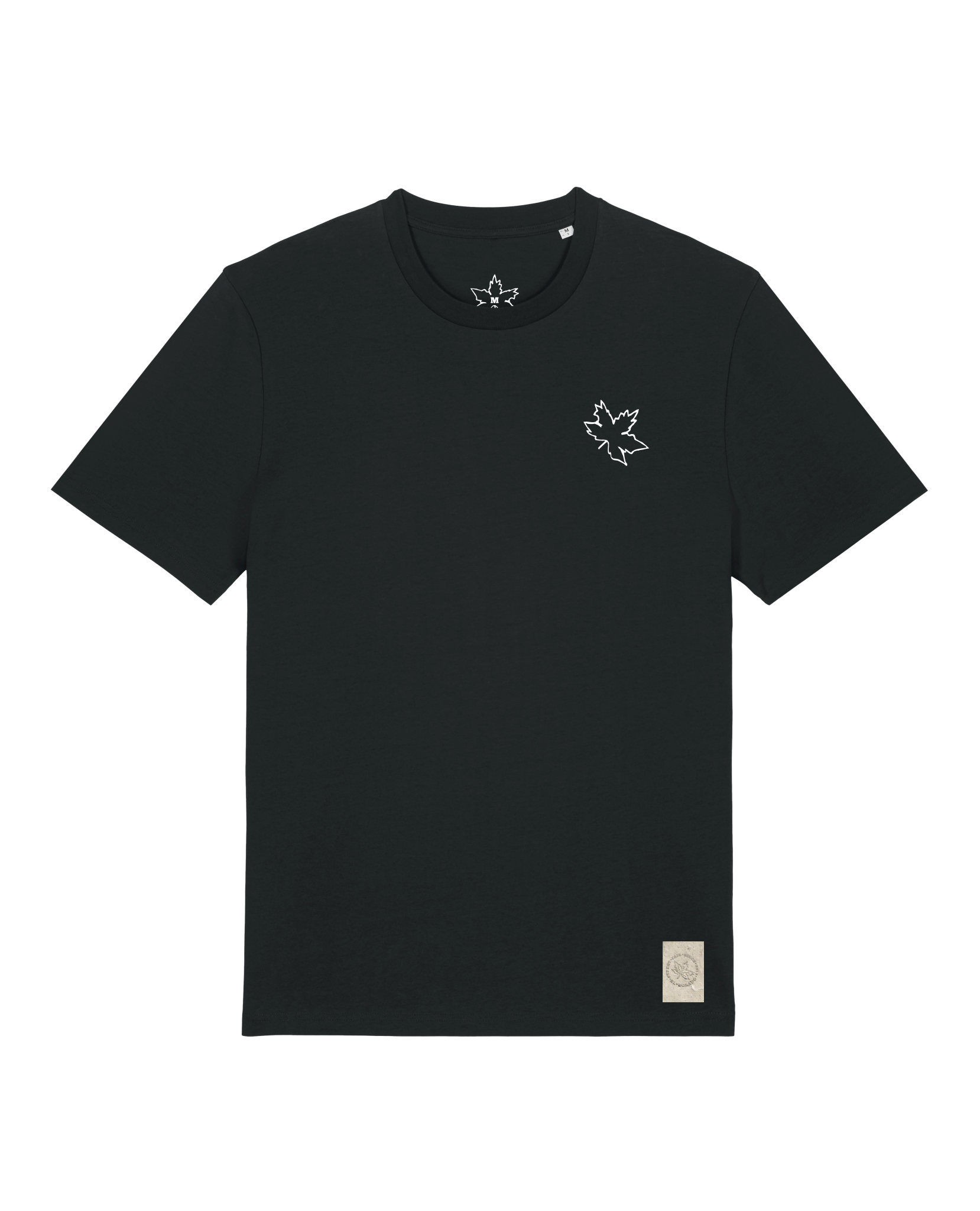 bio-unisex-medium fit-tshirt-be like flowers (backprint)-sttu169-schwarz-front