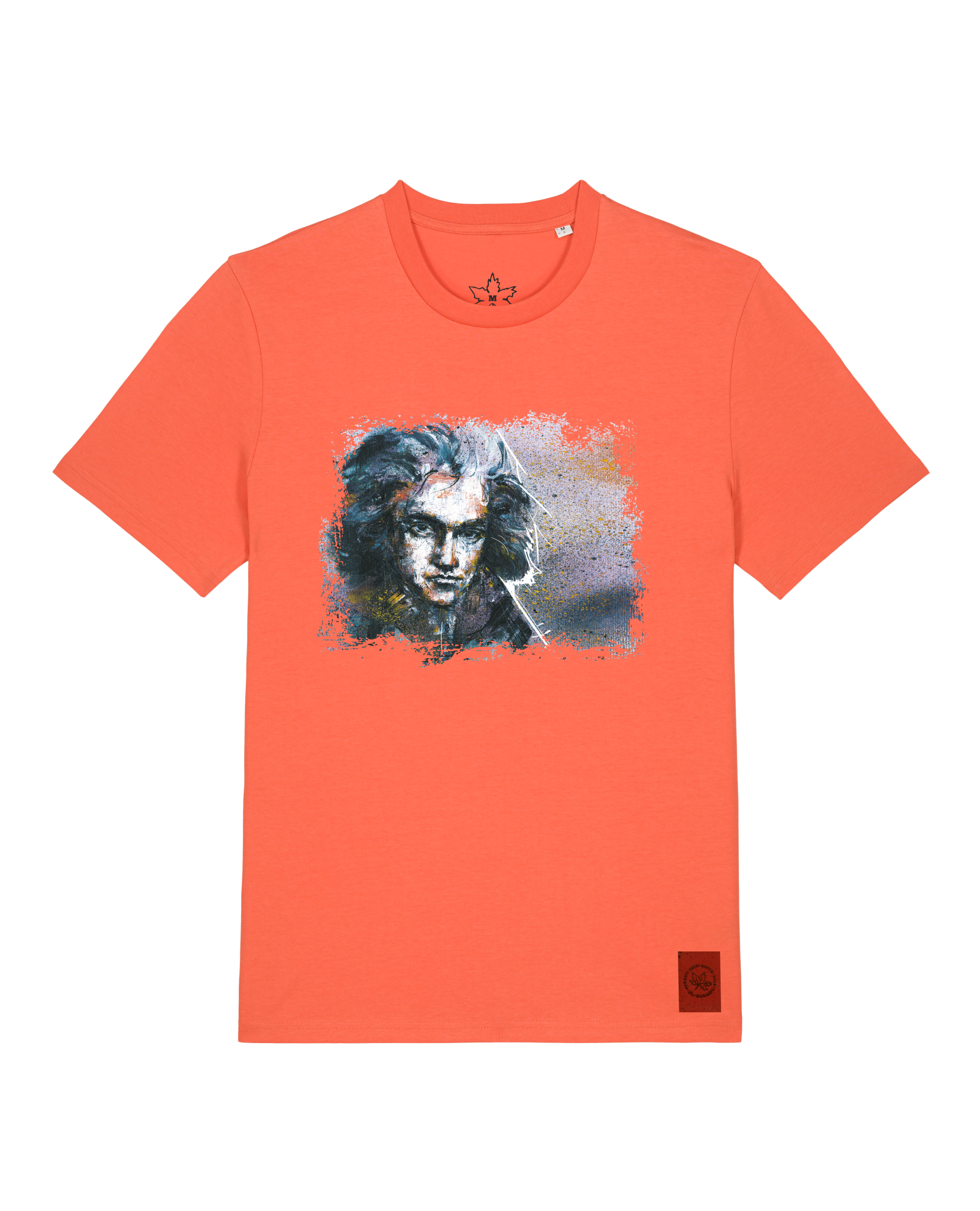 bio-unisex-medium fit-tshirt-beethoven-sttu169-mandarine-front
