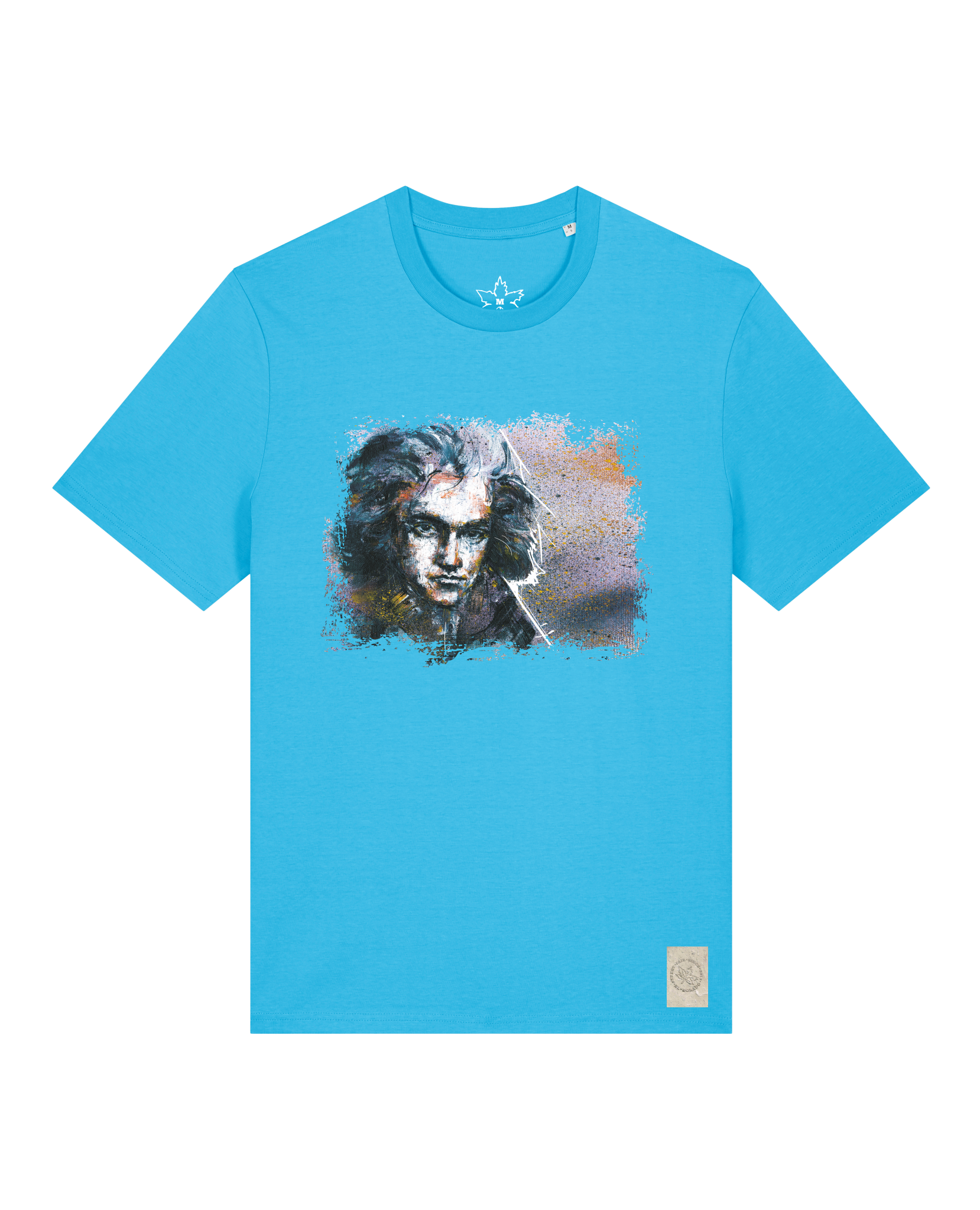 bio-unisex-medium fit-tshirt-beethoven-sttu169-wasserblau-front