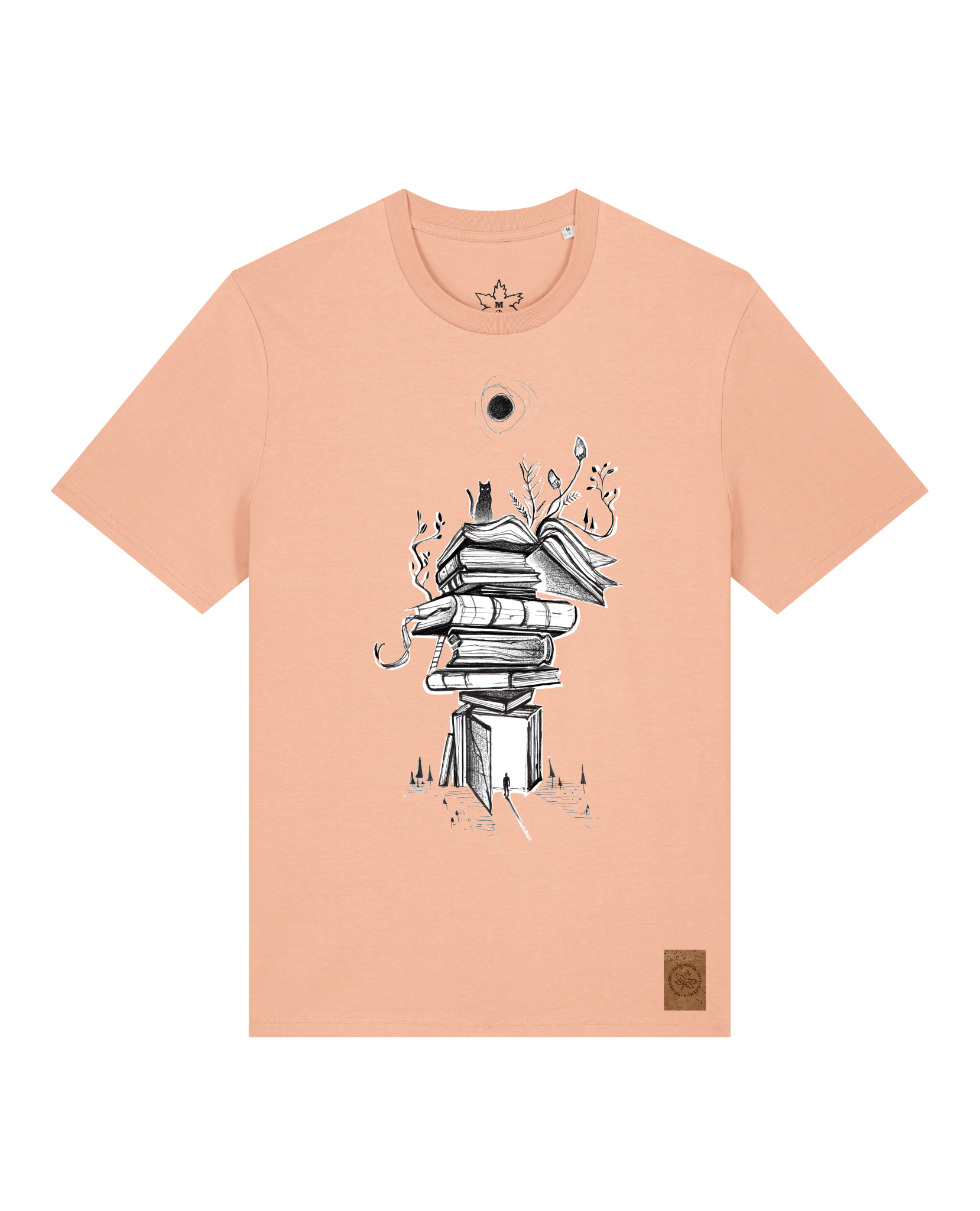 bio-unisex-medium fit-tshirt-bücherkatze-sttu169-agyptische keramik-front