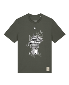 bio-unisex-medium fit-tshirt-bücherkatze-sttu169-grunkohl-front