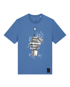 bio-unisex-medium fit-tshirt-bücherkatze-sttu169-hortensie-front