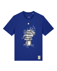 bio-unisex-medium fit-tshirt-bücherkatze-sttu169-kornblume-front