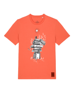 bio-unisex-medium fit-tshirt-bücherkatze-sttu169-mandarine-front