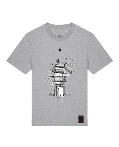 bio-unisex-medium fit-tshirt-bücherkatze-sttu169-mausgrau-front