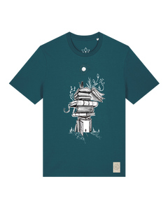 bio-unisex-medium fit-tshirt-bücherkatze-sttu169-nordmanntanne-front