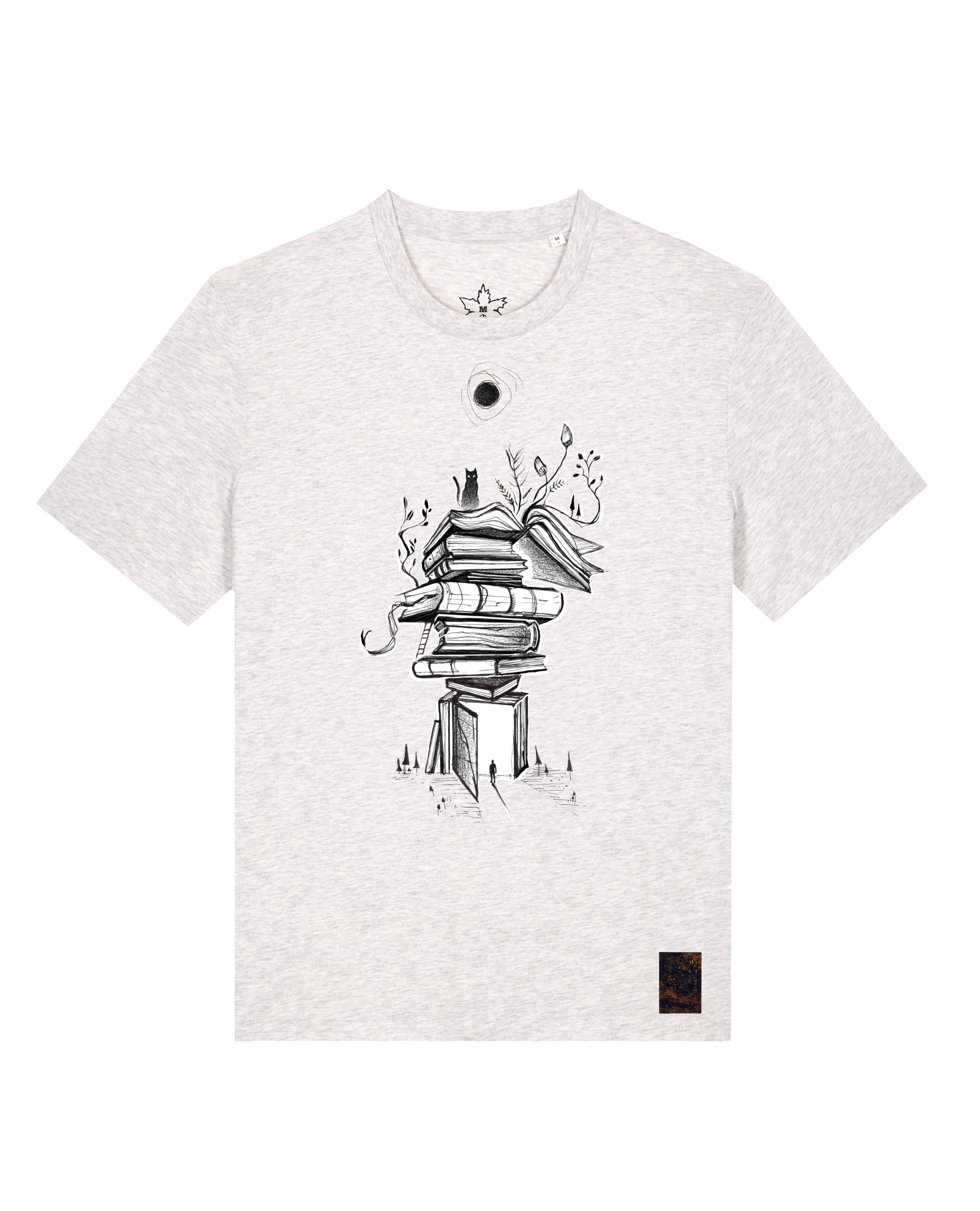bio-unisex-medium fit-tshirt-bücherkatze-sttu169-rennmaus-front