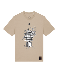 bio-unisex-medium fit-tshirt-bücherkatze-sttu169-treibsand-front