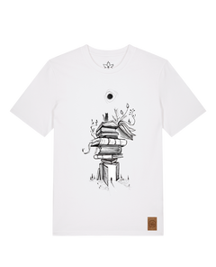 bio-unisex-medium fit-tshirt-bücherkatze-sttu169-weiß-front