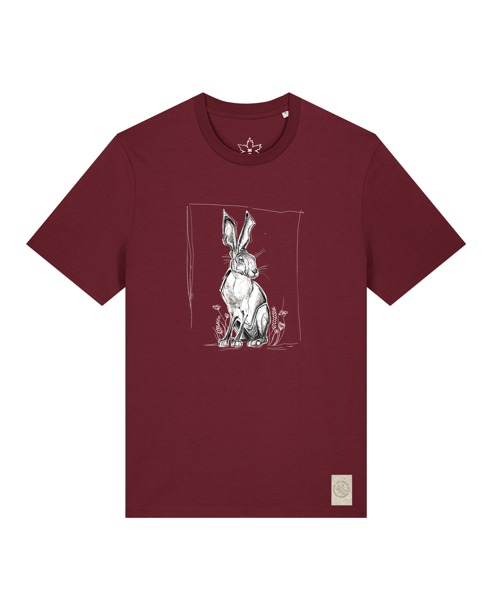 bio-unisex-medium fit-tshirt-carrot hunter-sttu169-burgunder rot-front