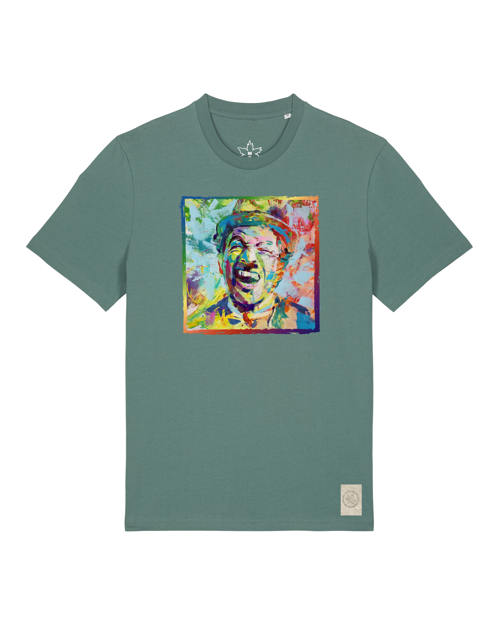 bio-unisex-medium fit-tshirt-chaplin-sttu169-blautanne-front