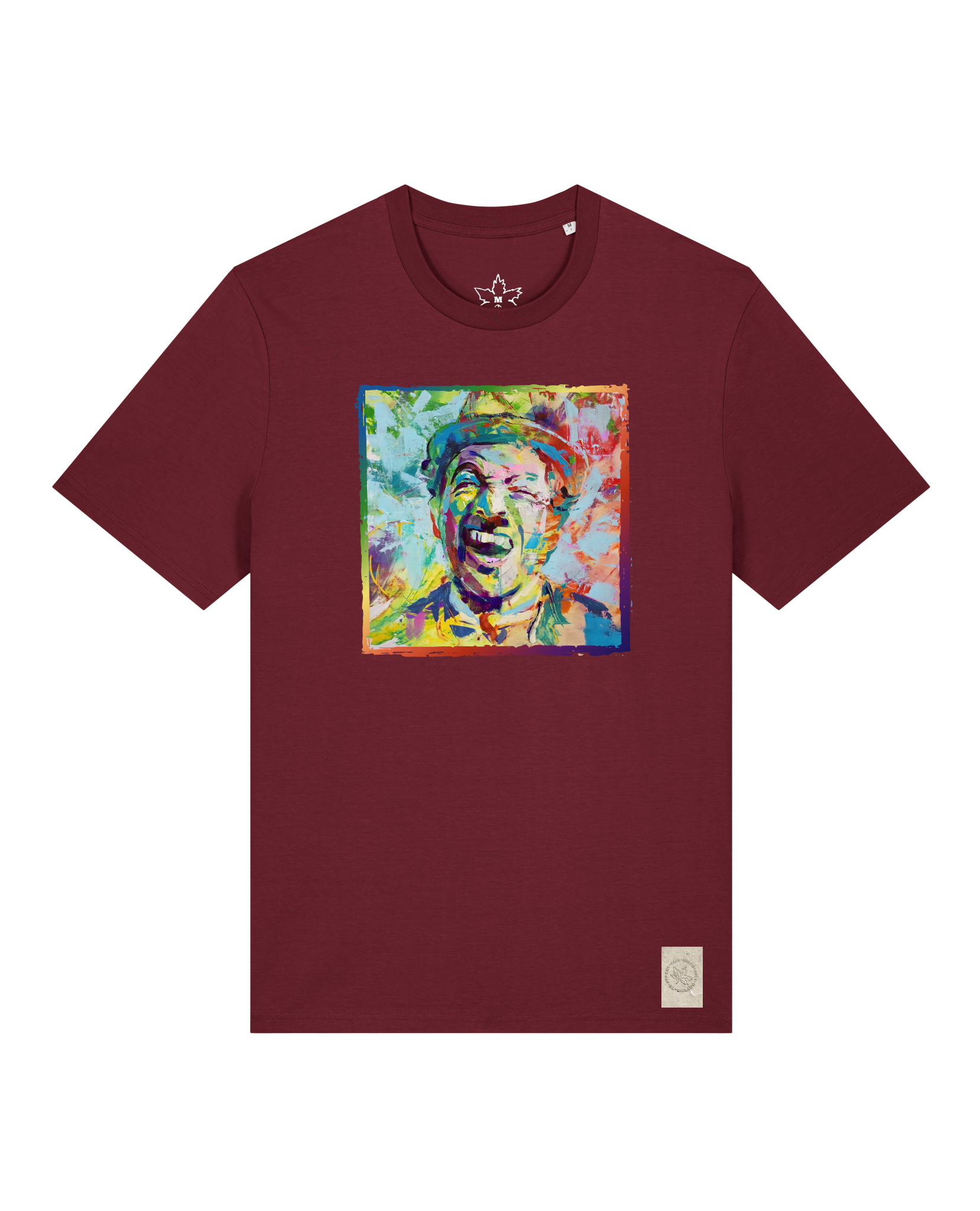 bio-unisex-medium fit-tshirt-chaplin-sttu169-burgunder rot-front